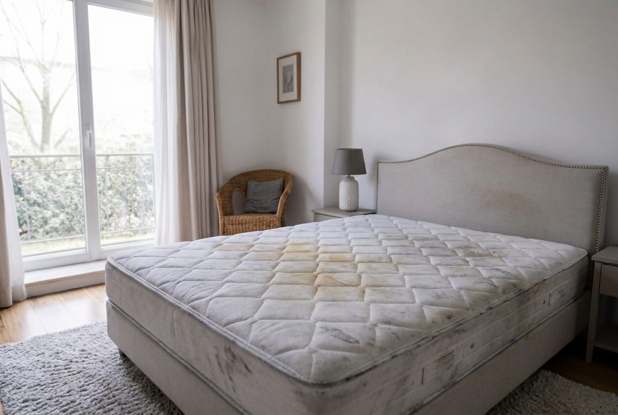 Matelas 160 cm avant nettoyage
